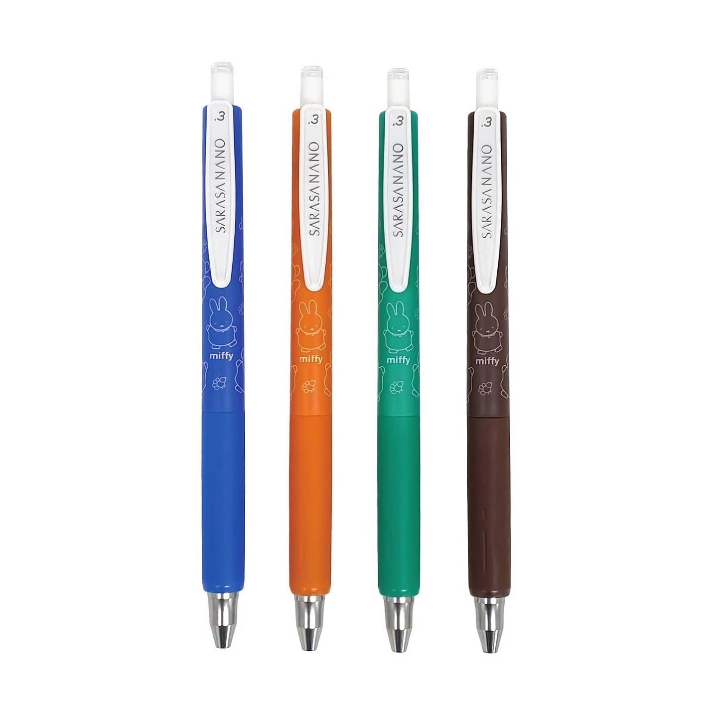 Miffy x ZEBRA Sarasa Nano 4 Color Ballpoint Pen Set of 4. Friends