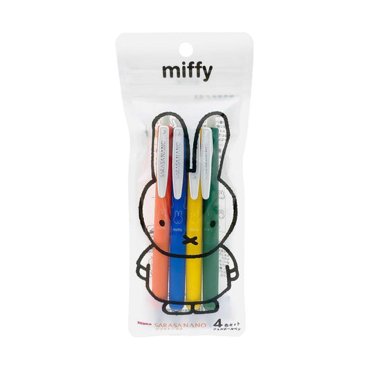 Miffy x ZEBRA Sarasa Nano 4 Color Ballpoint Pen Set of 4. Basic