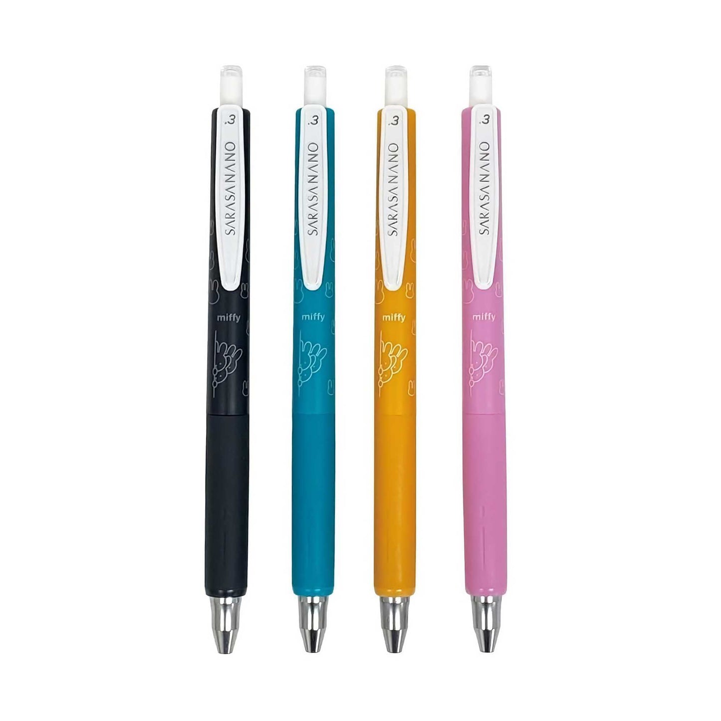 Miffy x ZEBRA Sarasa Nano 4 Color Ballpoint Pen Set of 4. Peek