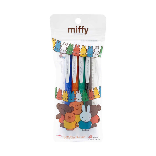 Miffy x ZEBRA Sarasa Nano 4 Color Ballpoint Pen Set of 4. Friends